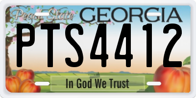 GA license plate PTS4412