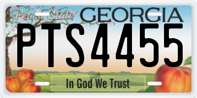 GA license plate PTS4455