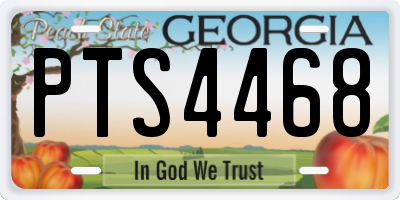 GA license plate PTS4468
