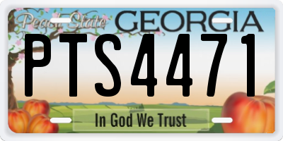 GA license plate PTS4471