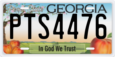 GA license plate PTS4476