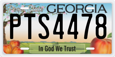 GA license plate PTS4478