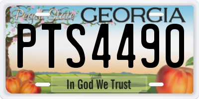 GA license plate PTS4490