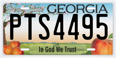 GA license plate PTS4495
