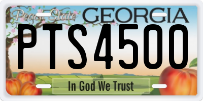 GA license plate PTS4500