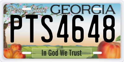 GA license plate PTS4648