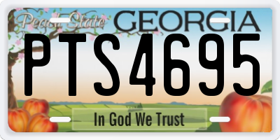 GA license plate PTS4695