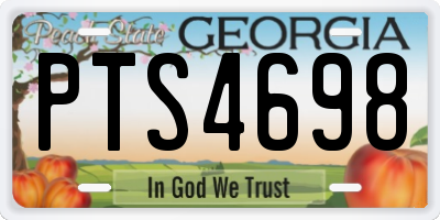 GA license plate PTS4698