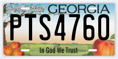 GA license plate PTS4760
