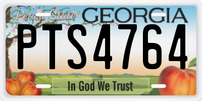 GA license plate PTS4764