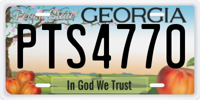 GA license plate PTS4770
