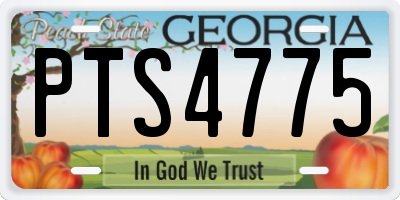 GA license plate PTS4775