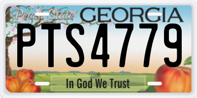 GA license plate PTS4779
