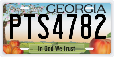 GA license plate PTS4782