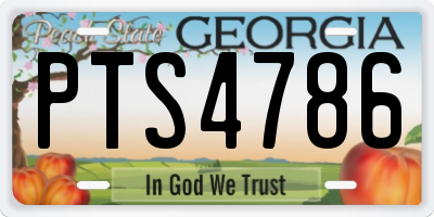 GA license plate PTS4786
