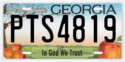 GA license plate PTS4819