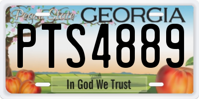 GA license plate PTS4889