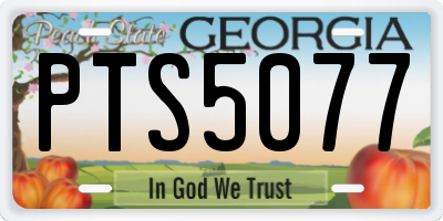 GA license plate PTS5077