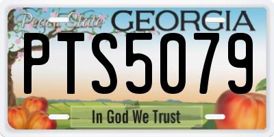 GA license plate PTS5079
