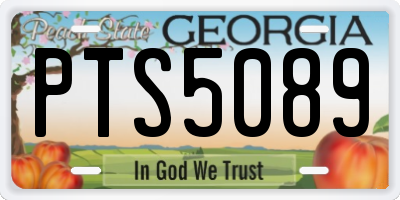 GA license plate PTS5089