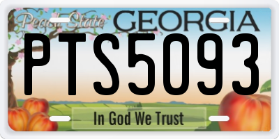 GA license plate PTS5093