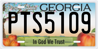 GA license plate PTS5109