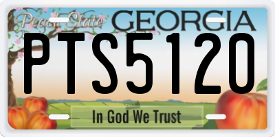 GA license plate PTS5120