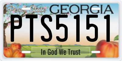 GA license plate PTS5151