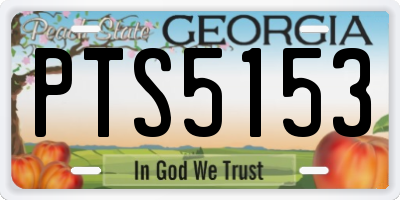 GA license plate PTS5153