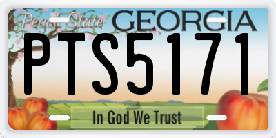 GA license plate PTS5171
