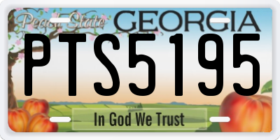 GA license plate PTS5195