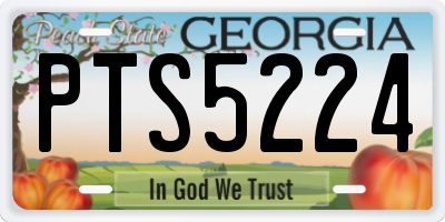 GA license plate PTS5224