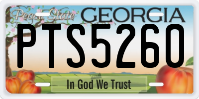 GA license plate PTS5260