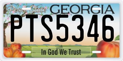 GA license plate PTS5346