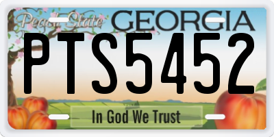 GA license plate PTS5452
