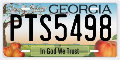 GA license plate PTS5498