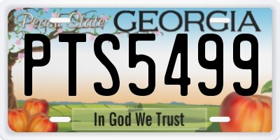GA license plate PTS5499