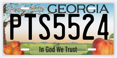GA license plate PTS5524