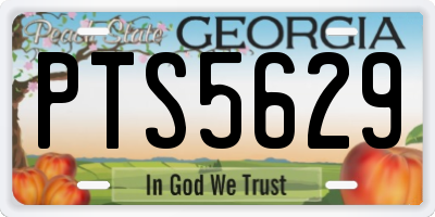 GA license plate PTS5629