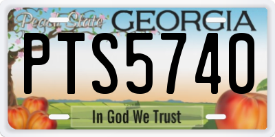 GA license plate PTS5740