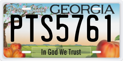 GA license plate PTS5761