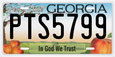 GA license plate PTS5799