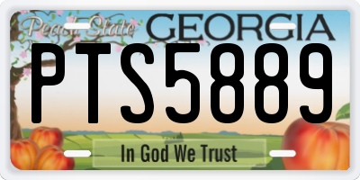 GA license plate PTS5889
