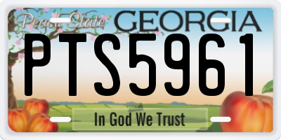 GA license plate PTS5961