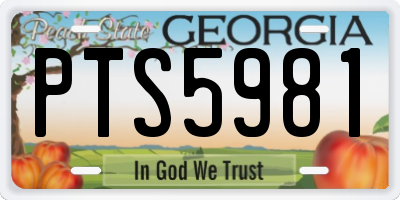 GA license plate PTS5981