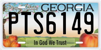 GA license plate PTS6149
