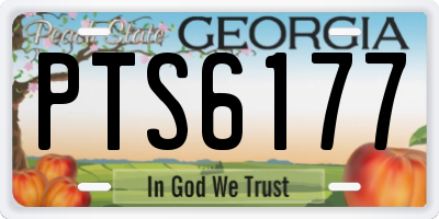 GA license plate PTS6177