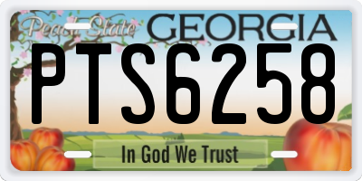 GA license plate PTS6258