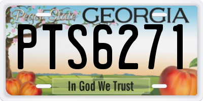 GA license plate PTS6271