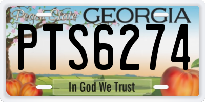 GA license plate PTS6274